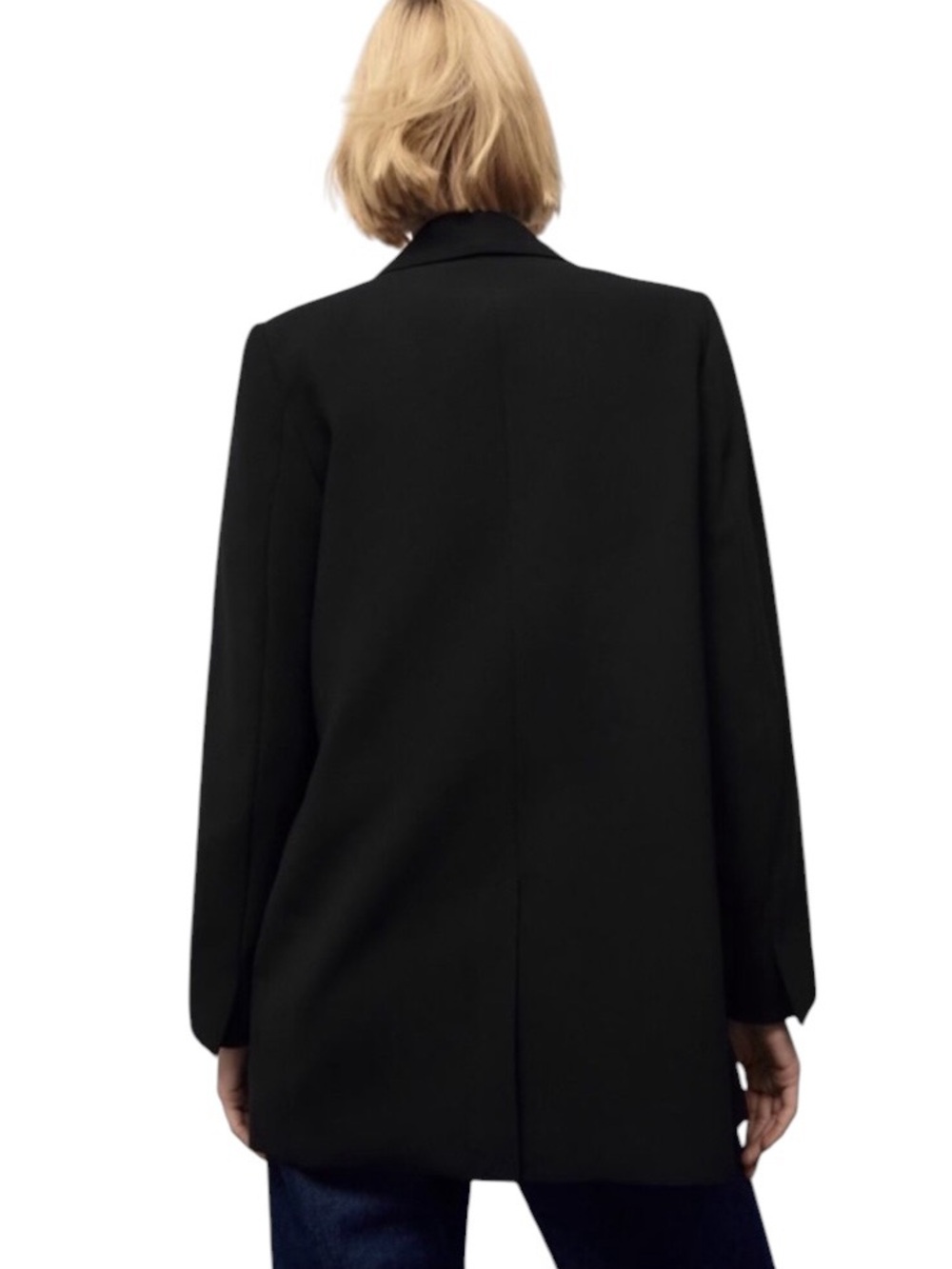 ZARA Loose Fit Oversized Double Breasted Black Blazer women’s small, academia - Picture 2 of 9